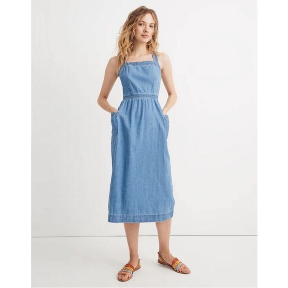 Madewell Dresses & Skirts - Madewell Demin Midi Apron Dress (6)